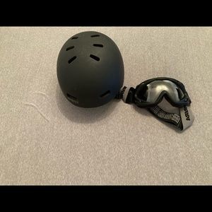 Ski helmet and goggles